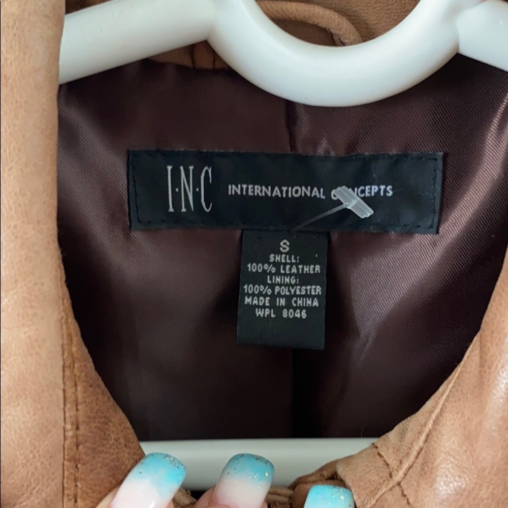 INC leather distressed jacket - Picture 3 of 3